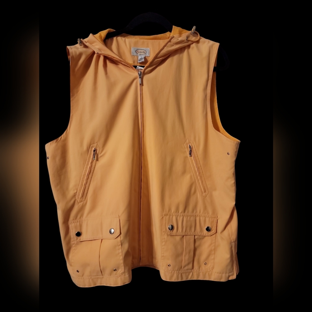 Talbots Orange Hooded Vest